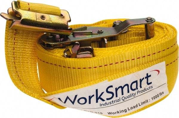 Value Collection - 16' Long x 2" Wide, 1 Ply, Polyester Web Sling - Yellow - Makers Industrial Supply