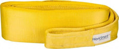 Value Collection - 30' Long x 6" Wide, 55,000 Lb Basket Capacity, 1 Ply, Polyester Web Sling - Yellow - Makers Industrial Supply