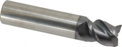 Accupro - 5/8", 3/4" LOC, 5/8" Shank Diam, 3" OAL, 3 Flute, Solid Carbide Square End Mill - Single End, AlTiN Finish, Spiral Flute, Variable° Helix, Centercutting, Right Hand Cut, Right Hand Flute - Makers Industrial Supply