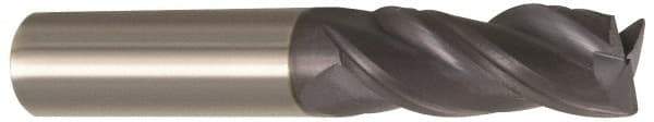 Accupro - 1", 3 Flute, Single End, Solid Carbide, 0.0300 - 0.0350" Corner Radius End Mill - 4" OAL, Right Hand Flute, 2" LOC, Right Hand Cut - Makers Industrial Supply