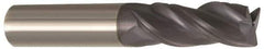 Accupro - 1", 3 Flute, Single End, Solid Carbide, 0.0300 - 0.0350" Corner Radius End Mill - 4" OAL, Right Hand Flute, 2" LOC, Right Hand Cut - Makers Industrial Supply