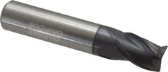 Accupro - 3/8" Diam 3 Flute Solid Carbide 0.015 to 0.020" Corner Radius End Mill - Makers Industrial Supply