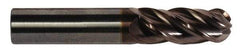 Accupro - 1/4" Diam, 3/4" LOC, 4 Flute Solid Carbide Ball End Mill - AlTiN Finish, Single End, 2-1/2" OAL, 1/4" Shank Diam, Spiral Flute - Makers Industrial Supply