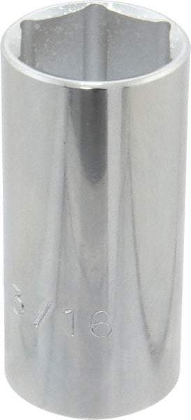 Proto - 1-3/16", 1/2" Drive, Deep Hand Socket - 6 Points, 3-1/4" OAL, Chrome Finish - Makers Industrial Supply