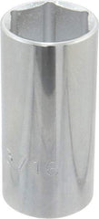 Proto - 1-3/16", 1/2" Drive, Deep Hand Socket - 6 Points, 3-1/4" OAL, Chrome Finish - Makers Industrial Supply