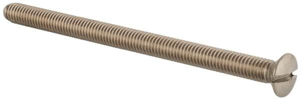 Value Collection - M6x1.00 Metric Coarse, 90mm OAL Slotted Drive Machine Screw - Oval Head, Grade 18-8 & A2 Stainless Steel, Uncoated, Without Washer - Makers Industrial Supply