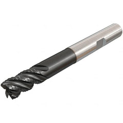 Iscar - 10mm Diam, Coarse Pitch, 15mm LOC, 4 Flute Solid Carbide 45° Corner Chamfer Roughing End Mill - TiAlN Finish, 80mm OAL, 10mm Shank Diam, Single End, Centercutting, 45° Helix - Makers Industrial Supply