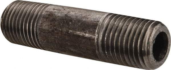 Value Collection - Schedule 80, 1/4" Diam x 2" Long Black Pipe Nipple - Threaded - Makers Industrial Supply