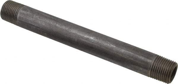 Value Collection - Schedule 80, 3/8" Diam x 5-1/2" Long Black Pipe Nipple - Threaded - Makers Industrial Supply