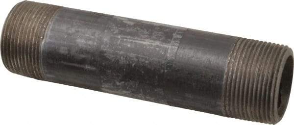 Value Collection - Schedule 80, 1-1/4" Diam x 6" Long Black Pipe Nipple - Threaded - Makers Industrial Supply