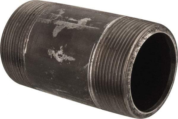 Value Collection - Schedule 80, 2" Diam x 4" Long Black Pipe Nipple - Threaded - Makers Industrial Supply