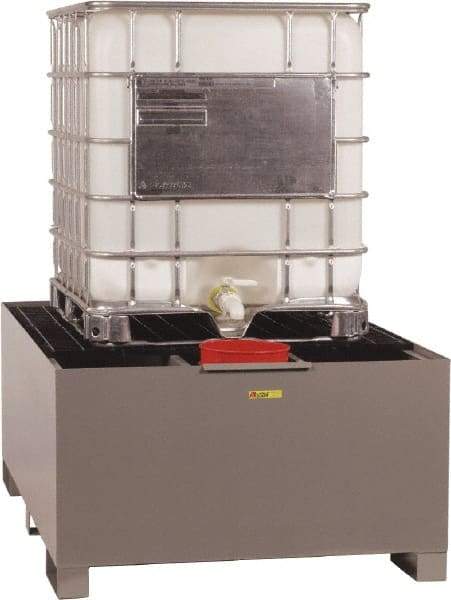 Little Giant - 400 Gallon Steel IBC Sump - 76 Inch Long x 51 Inch Wide x 29 Inch High, 1 Tote, 10,000 Lbs. Load Capacity, Include Pail Holder Shelf - Makers Industrial Supply