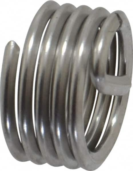 Recoil - M10x1.50 Metric Coarse, 10mm OAL, Free Running Helical Insert - 4-7/8 Free Coils, Tanged, Stainless Steel, Bright Finish, 1D Insert Length - Makers Industrial Supply