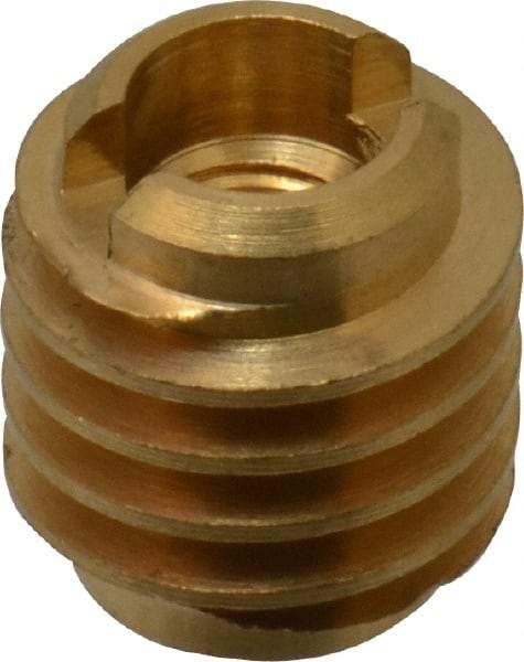 E-Z LOK - M4x0.7, Brass Knife Insert - 1/4" Drill, 1/4" Hole Diam, 3/8" Long, 1/2" Min Grip, M4 Hex - Makers Industrial Supply