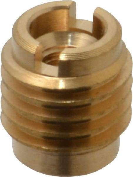 E-Z LOK - M5x0.8, Brass Knife Insert - 3/8" Drill, 3/8" Hole Diam, 1/2" Long, 5/8" Min Grip, M5 Hex - Makers Industrial Supply