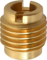 E-Z LOK - M8x1.25, Brass Knife Insert - 1/2" Drill, 1/2" Hole Diam, 5/8" Long, 3/4" Min Grip, M8 Hex - Makers Industrial Supply