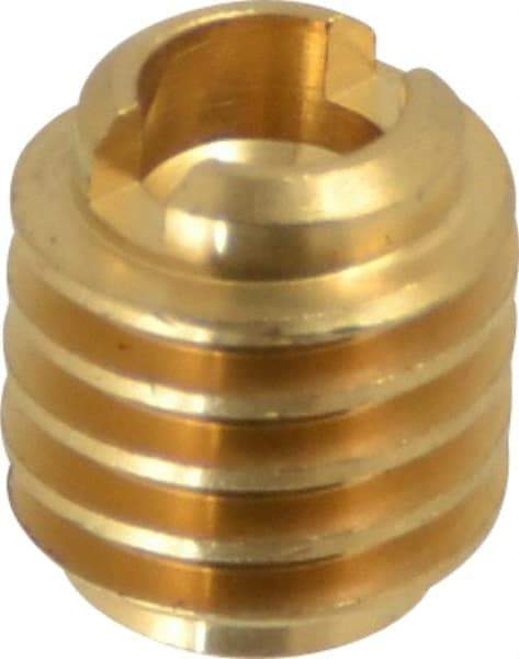 E-Z LOK - #4-40, Brass Knife Insert - 1/4" Drill, 1/4" Hole Diam, 3/8" Long, 1/2" Min Grip - Makers Industrial Supply