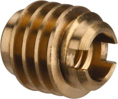 E-Z LOK - #8-32, Brass Knife Insert - 1/4" Drill, 1/4" Hole Diam, 3/8" Long, 1/2" Min Grip - Makers Industrial Supply