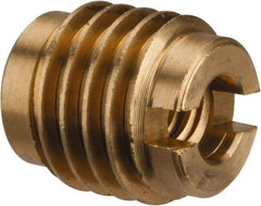 E-Z LOK - #10-24, Brass Knife Insert - 3/8" Drill, 3/8" Hole Diam, 1/2" Long, 0.6" Min Grip - Makers Industrial Supply