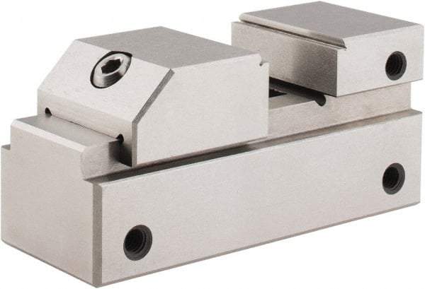 Interstate - 1" Jaw Width, 3/4" Jaw Opening Capacity, 1/2" Jaw Height, Toolmaker's Vise - Flat Jaw, 2.56" OAL x 2-1/2" OAH - Makers Industrial Supply