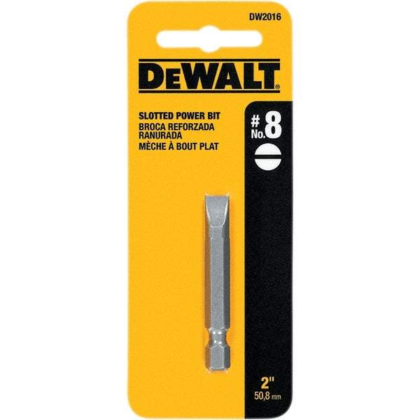 DeWALT - 1/4" Slotted Screwdriver Bit - 1/4" Drive, 2" OAL - Makers Industrial Supply