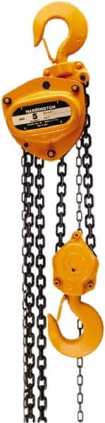 Harrington Hoist - 2,000 Lb Lifting Capacity, 8' Lift Height, Hand Hoist - Made from Chain - Makers Industrial Supply