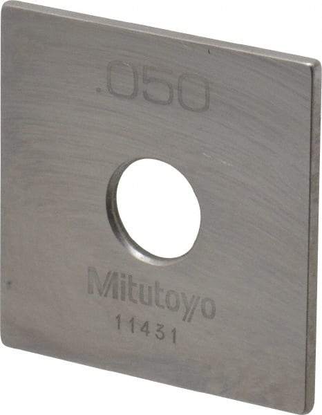 Mitutoyo - 0.05" Square Steel Gage Block - Accuracy Grade 0, Includes Certificate of Inspection - Makers Industrial Supply