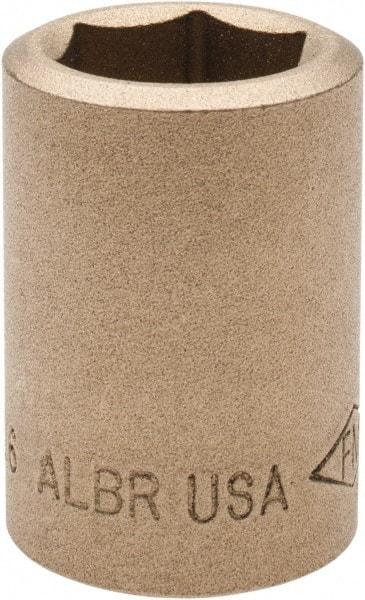 Ampco - 11/16", 1/2" Drive, Standard Hand Socket - 6 Points, 1-7/16" OAL, Aluminum Bronze - Makers Industrial Supply