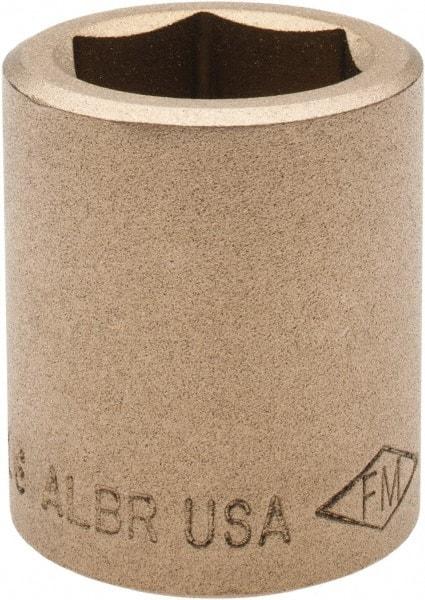 Ampco - 13/16", 1/2" Drive, Standard Hand Socket - 6 Points, 1-7/16" OAL, Aluminum Bronze - Makers Industrial Supply