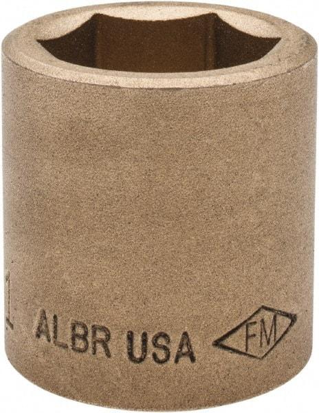 Ampco - 1", 1/2" Drive, Standard Hand Socket - 6 Points, 1-1/2" OAL, Aluminum Bronze - Makers Industrial Supply