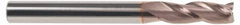 SGS - 1/2", 1" LOC, 1/2" Shank Diam, 3" OAL, 3 Flute, Solid Carbide Square End Mill - Single End, TiCN Finish, Spiral Flute, 30° Helix, Centercutting, Right Hand Cut, Right Hand Flute, Series 5 - Makers Industrial Supply