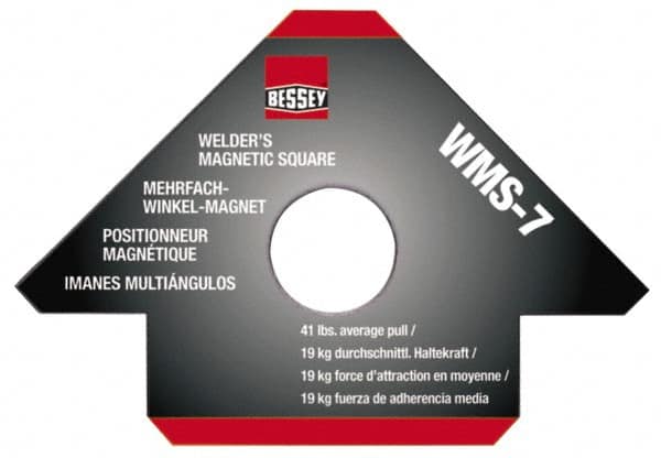 Bessey - 4-3/4" Wide x 9/16" Deep x 3-1/4" High Magnetic Welding & Fabrication Square - 41 Lb Average Pull Force - Makers Industrial Supply