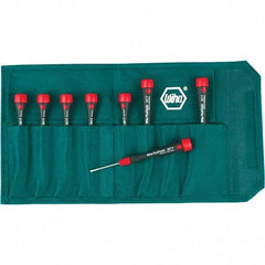 Wiha - 8 Piece Torx Screwdriver Set - Bit Sizes: Torx T1, T2, T3, T4, T5, T6, T-7 & T-8 - Makers Industrial Supply