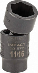 Armstrong - 3/8" Drive 11/16" Standard Universal Impact Socket - 6 Points, 2-11/32" OAL - Makers Industrial Supply