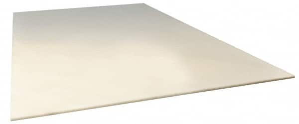 Made in USA - 1/4" Thick x 1' Wide x 1' Long, PVDF/Kynar Sheet - Natural, Shore D-72 Hardness, ±5% Tolerance - Makers Industrial Supply