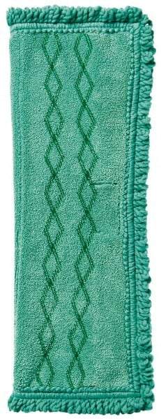 Rubbermaid - 19-1/2" Long x 14" Wide Microfiber Dust Mop Pad - Quick Connect, Green, Fringed Head - Makers Industrial Supply