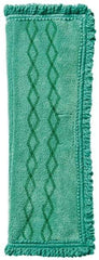 Rubbermaid - 19-1/2" Long x 14" Wide Microfiber Dust Mop Pad - Quick Connect, Green, Fringed Head - Makers Industrial Supply