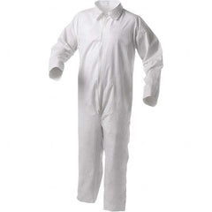 KleenGuard - Size S Film Laminate General Purpose Coveralls - White, Zipper Closure, Serged Seams - Makers Industrial Supply