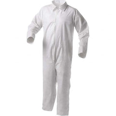 KleenGuard - Size M Film Laminate General Purpose Coveralls - White, Zipper Closure, Serged Seams - Makers Industrial Supply