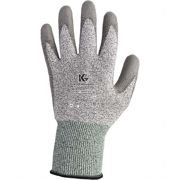 KleenGuard - Size S (7), ANSI Cut Lvl 2, Polyurethane Coated Dyneema/Fiber with Nylon/ Lycra/Glass Cut Resistant Gloves - 9.8" Long, Palm Coated, Dyneema Lining, Gray, Paired - Makers Industrial Supply