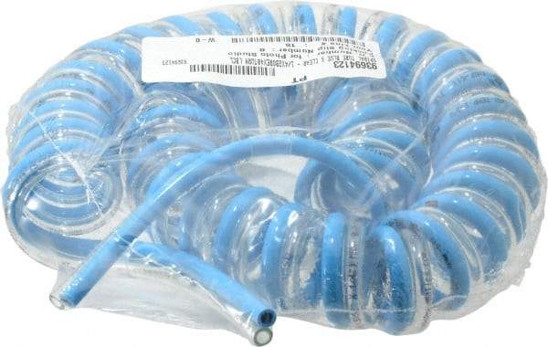 Advanced Technology Products - 5/32" ID x 1/4" OD, 15/32" Wall Thickness, Polyurethane Tube - Light Blue & Clear, 140 Max psi, 98 Shore A Hardness - Makers Industrial Supply