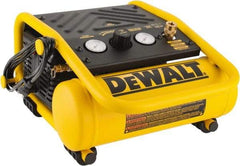 DeWALT - 0.3 HP, 0.6 CFM H, Carry Electric Oil Free Compressor - 1.0 Gallon Tank, 2.6 Amp, 135 Max psi, 120V - Makers Industrial Supply