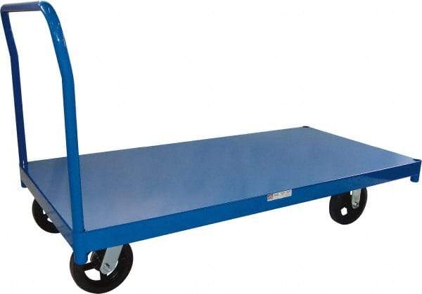 PRO-SOURCE - 1,200 Lb Capacity Steel Platform Truck - Steel Deck, 24" OAW, Rubber Casters - Makers Industrial Supply