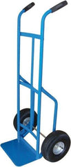 PRO-SOURCE - 600 Lb Capacity 47" OAH Hand Truck - 8 x 14" Base Plate, Dual Grip Handle, Steel, Full Pneumatic Wheels - Makers Industrial Supply