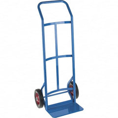 PRO-SOURCE - 500 Lb Capacity 45" OAH Hand Truck - 8 x 14" Base Plate, Continuous Swept Back Handle, Steel, Solid Rubber Wheels - Makers Industrial Supply