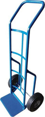 PRO-SOURCE - 600 Lb Capacity 52" OAH Hand Truck - 8 x 14" Base Plate, Continuous Swept Back Handle, Steel, Full Pneumatic Wheels - Makers Industrial Supply