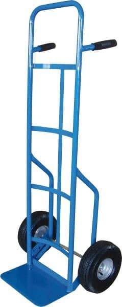 PRO-SOURCE - 800 Lb Capacity 53" OAH Hand Truck - 8 x 14" Base Plate, High Back Dual Grip Handle, Steel, Semi-Pneumatic Wheels - Makers Industrial Supply