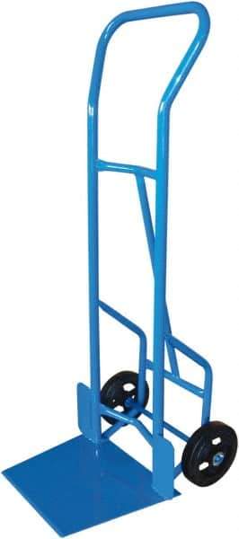 PRO-SOURCE - 900 Lb Capacity 53" OAH Warehouse Hand Truck - 13 x 17-1/2" Base Plate, Swept Back, Continuous Handle, Steel, Mold-On Rubber Wheels - Makers Industrial Supply