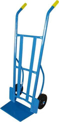 PRO-SOURCE - 900 Lb Capacity 54-1/2" OAH Warehouse Hand Truck - 10 x 16-1/2" Base Plate, Dual Handle, Steel, Mold-On Rubber Wheels - Makers Industrial Supply