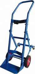 PRO-SOURCE - 500 Lb Capacity 48" OAH Cylinder Hand Truck - 7-1/2 x 14" Base Plate, Swept Back Handle, Steel, Semi-Pneumatic Wheels - Makers Industrial Supply